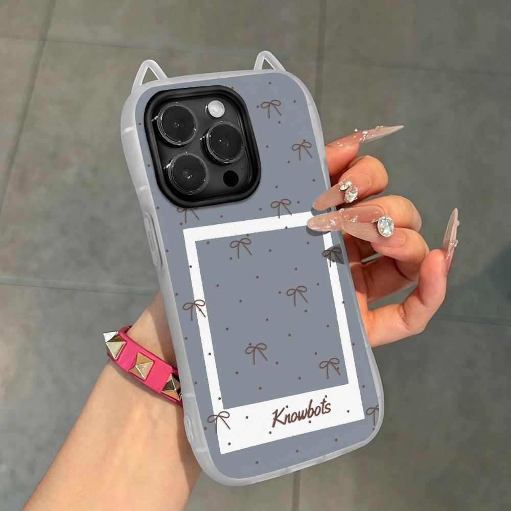 Phone Cases Brown - Brown Bow 3D Cat Ears Phone