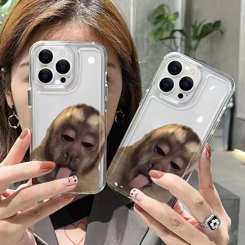 Phone Cases Red - Tongue Sticking Monkey Silicone Phone Case