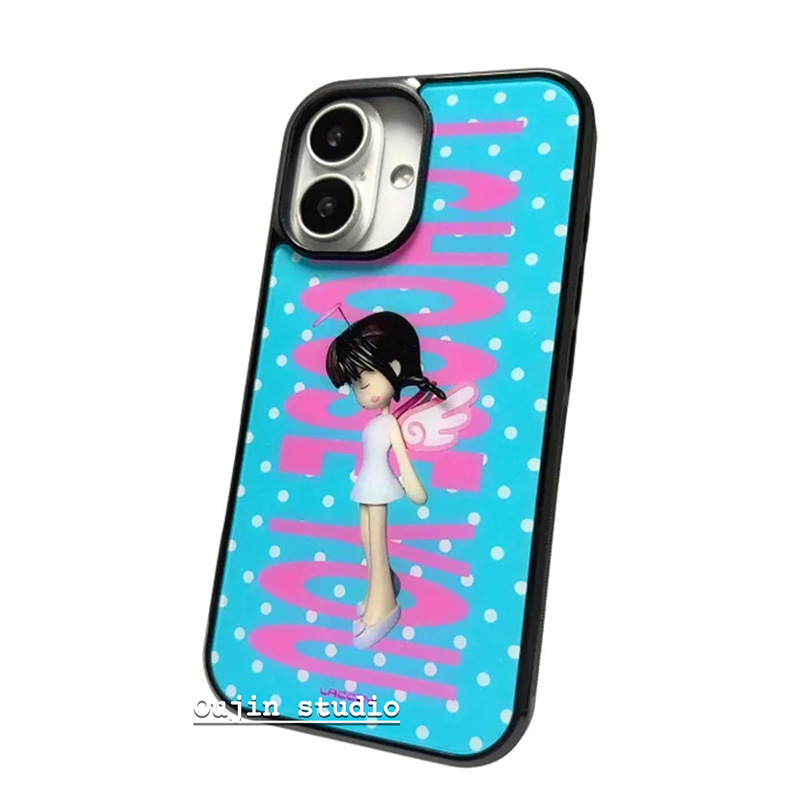 Phone Cases Cool Girl - Korean Ins Polka Dots Angel Girl