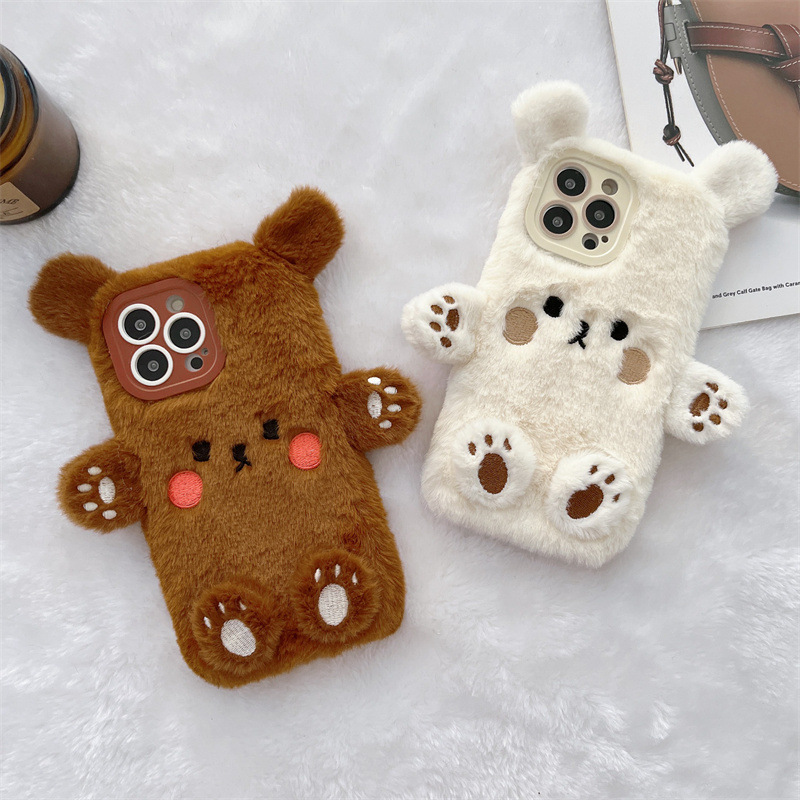 Korean 3D Cartoon Bear Fluffy  - Phone Cases Iphone recension och pris