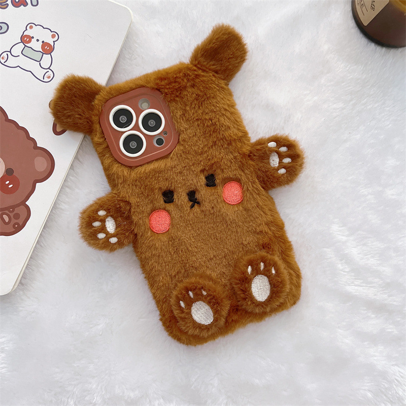Korean 3D Cartoon Bear Fluffy  - Phone Cases Iphone recension och pris