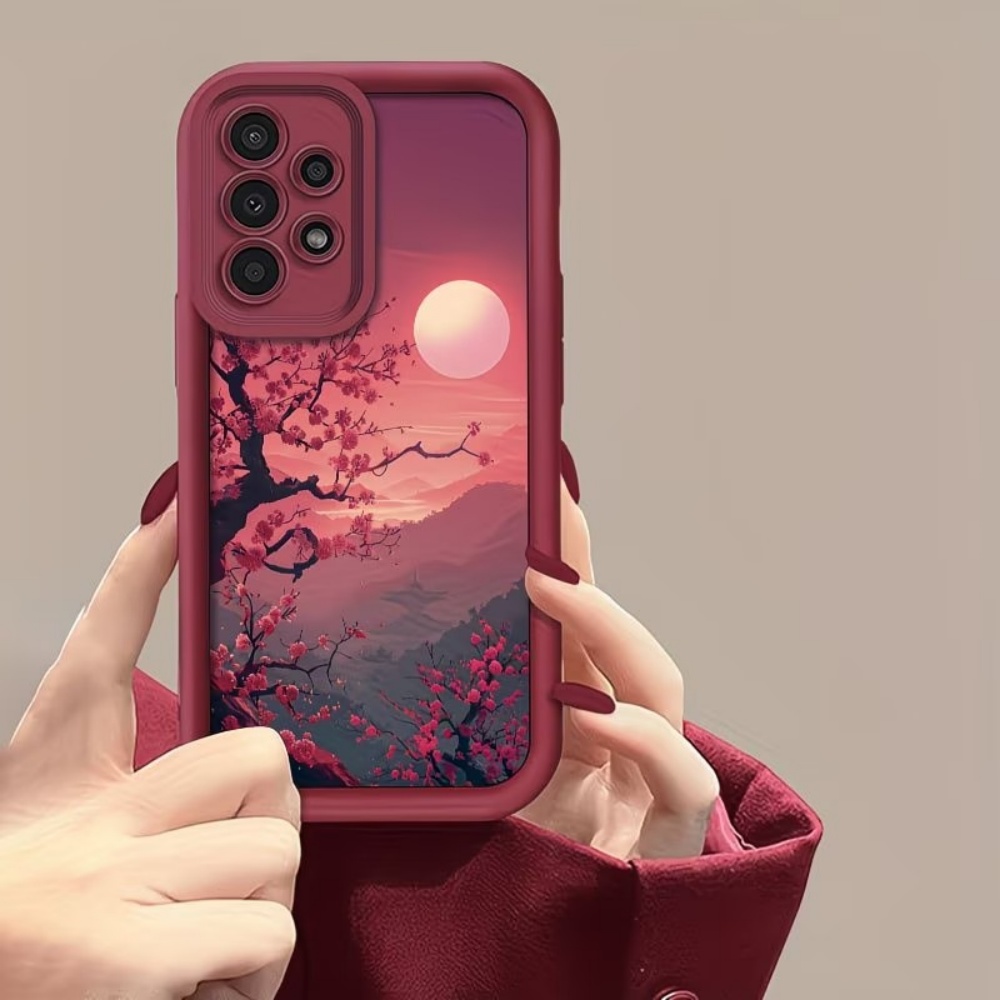 Sunset Mountain Peak Anti-Fall - Phone Cases Red recension och pris