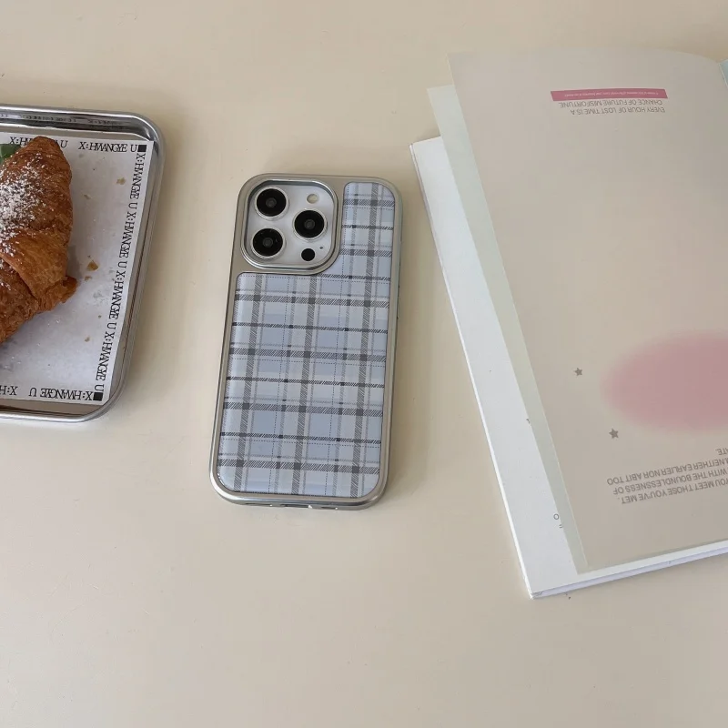 Korean Ins Epoxy Blue Plaid Pa - Phone Cases Y2K recension och pris