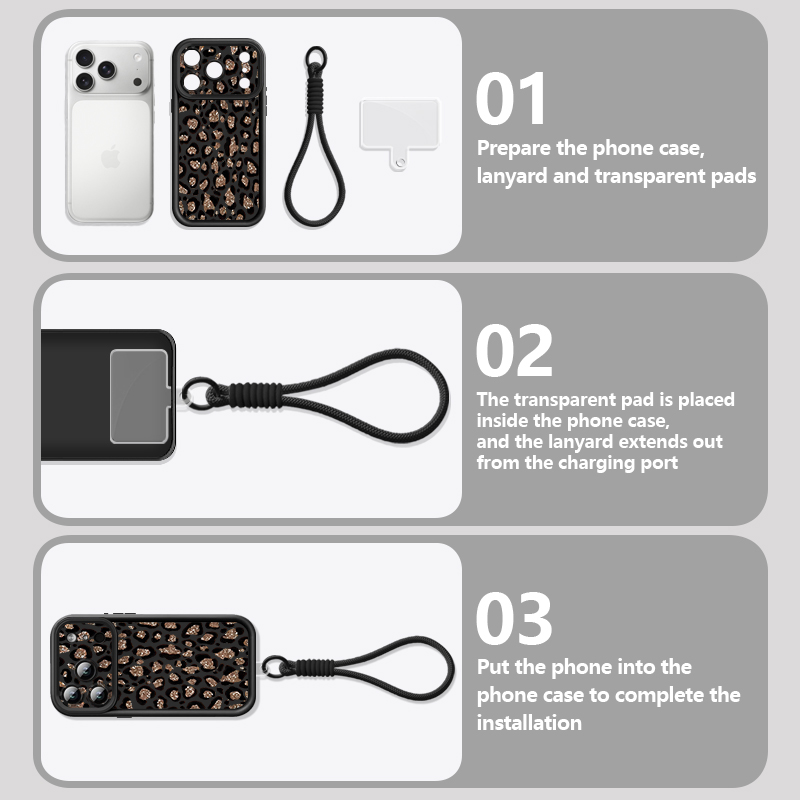 Brown Leopard Printed Lanyard  - Phone Cases Brown recension och pris
