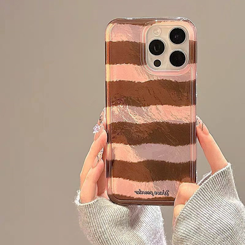Brown Stripe Print Tinfoil Tex - Phone Cases Brown recension och pris