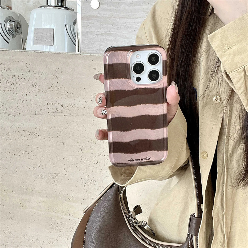 Brown Stripe Print Tinfoil Tex - Phone Cases Brown recension och pris
