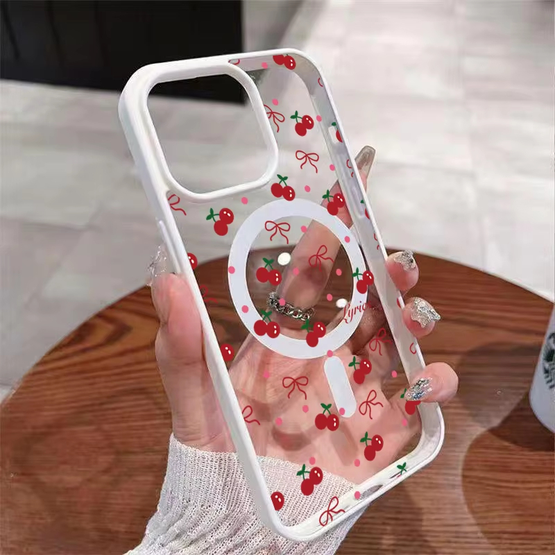 Red Cherry Printed Magnetic Ph - Phone Cases Red recension och pris