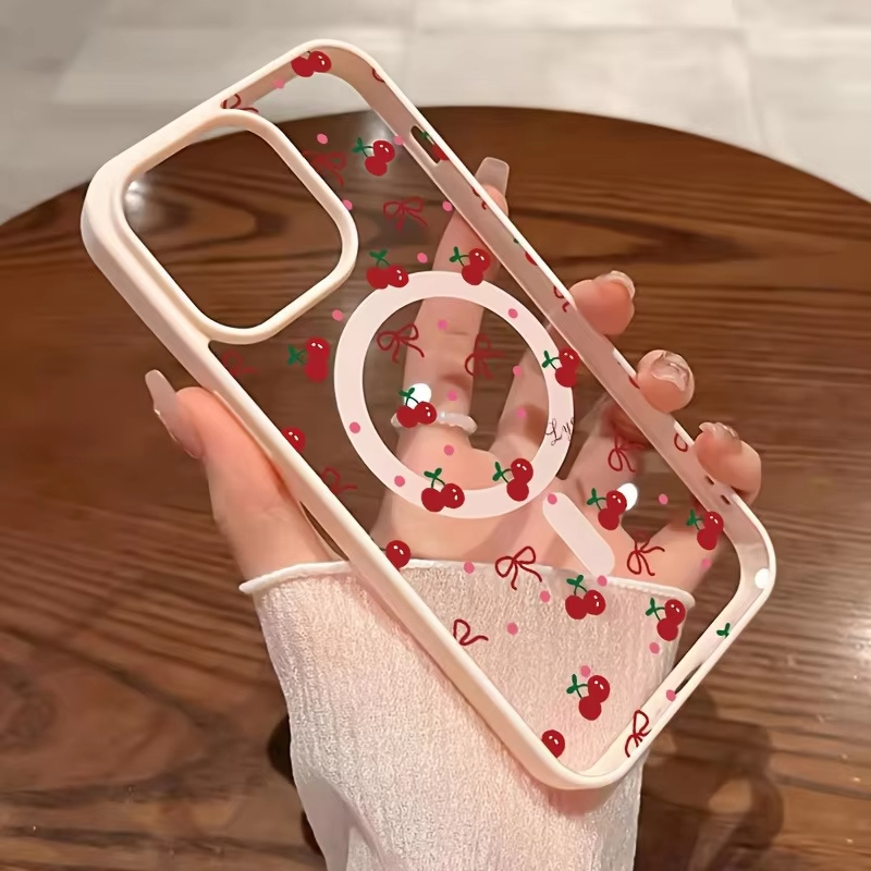 Red Cherry Printed Magnetic Ph - Phone Cases Red recension och pris