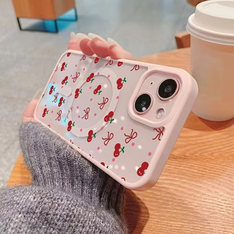 Red Cherry Printed Magnetic Ph - Phone Cases Red recension och pris