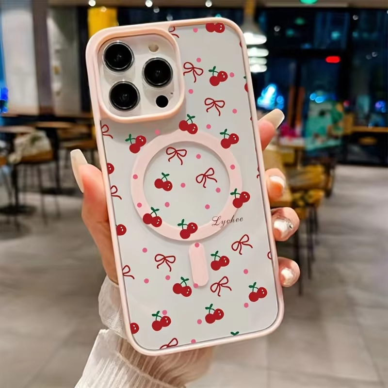 Red Cherry Printed Magnetic Ph - Phone Cases Red recension och pris