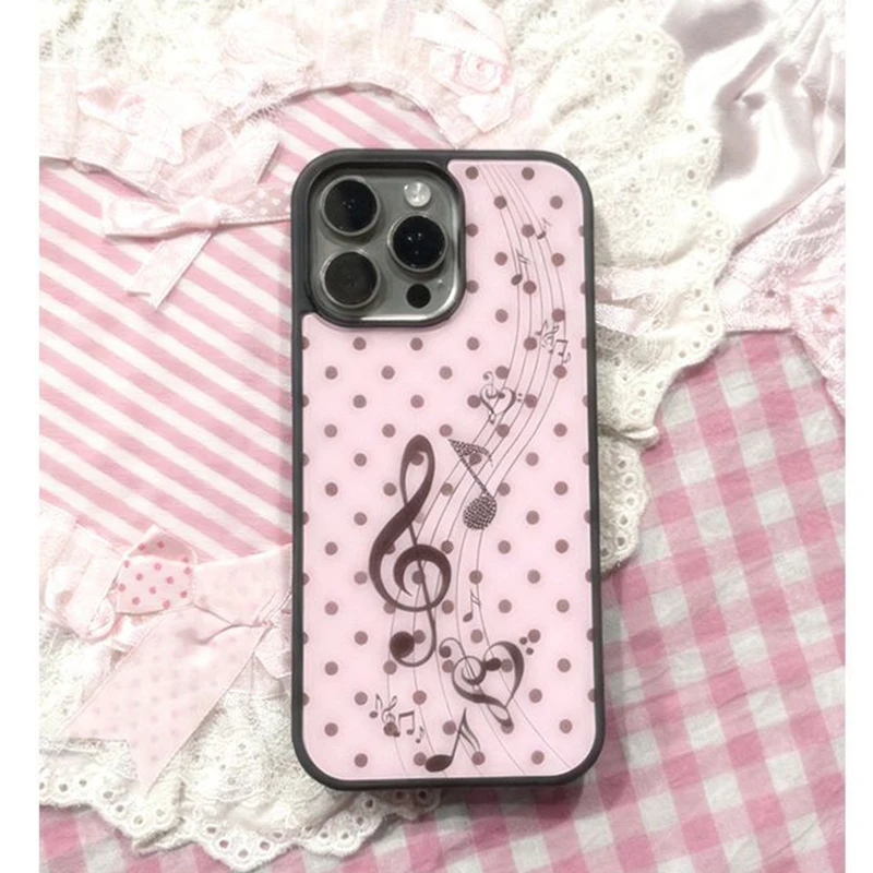 Korean ins Pink Brown Polka Do - Phone Cases Brown recension och pris