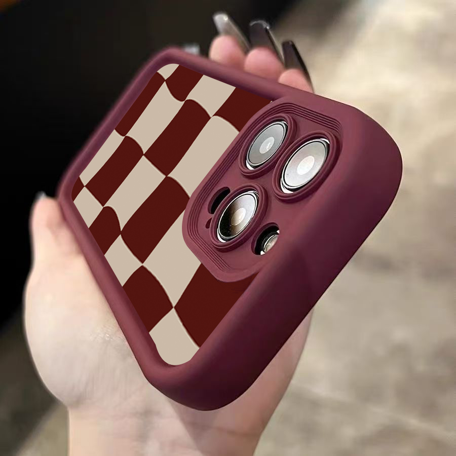Wine Red Deform Grid Pattern P - Phone Cases Red recension och pris