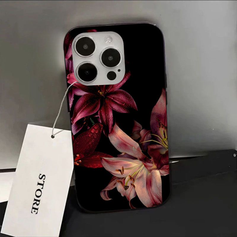 Elegant Red Lily Flower Phone  - Phone Cases Red recension och pris