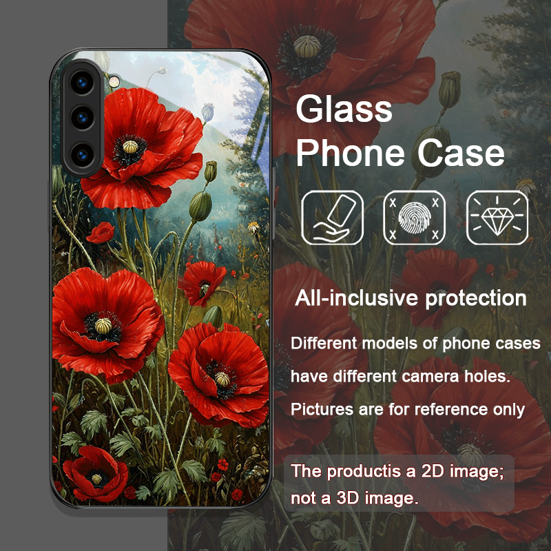 Retro Poppy Flower Bloom Hot R - Phone Cases Red recension och pris