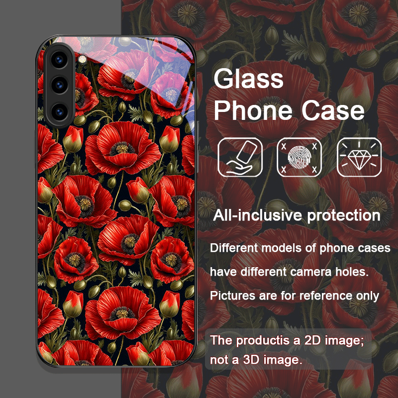 Retro Poppy Flower Bloom Hot R - Phone Cases Red recension och pris
