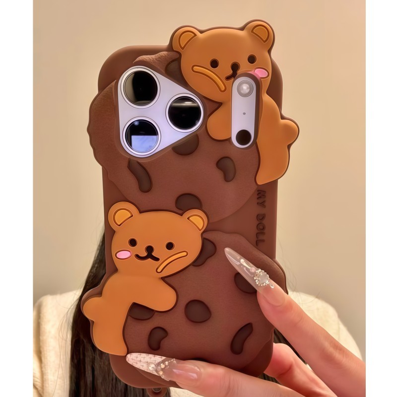 3D Cartoon Kawaii Biscuit Bear - Phone Cases Cool Girl recension och pris