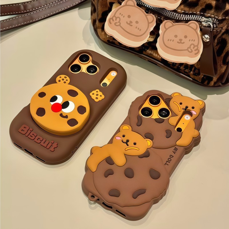 3D Cartoon Kawaii Biscuit Bear - Phone Cases Cool Girl recension och pris