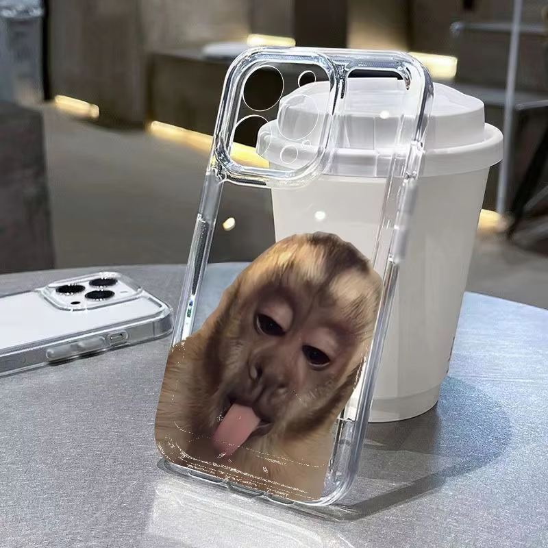 Tongue Sticking Monkey Silicon - Phone Cases Red recension och pris