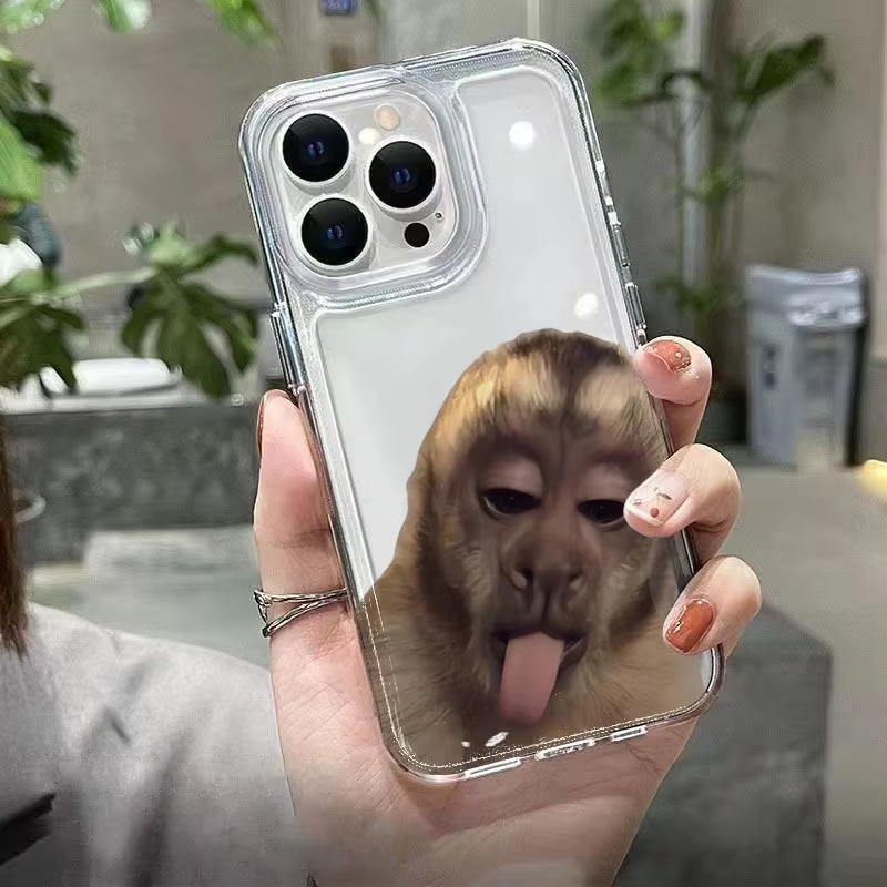Tongue Sticking Monkey Silicon - Phone Cases Red recension och pris