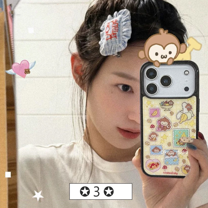 Korean Ins Blue Yellow Monkey  - Phone Cases Y2K recension och pris