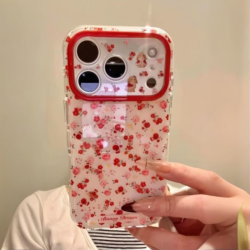 Lovely Cartoon Red Flowers Pat - Phone Cases Red recension och pris