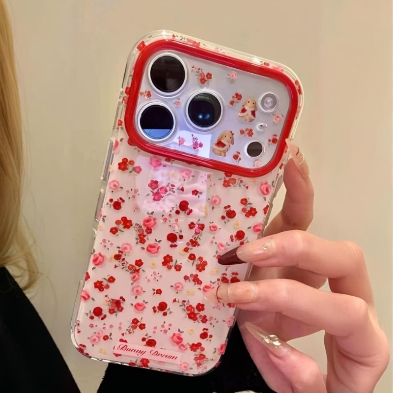 Lovely Cartoon Red Flowers Pat - Phone Cases Red recension och pris