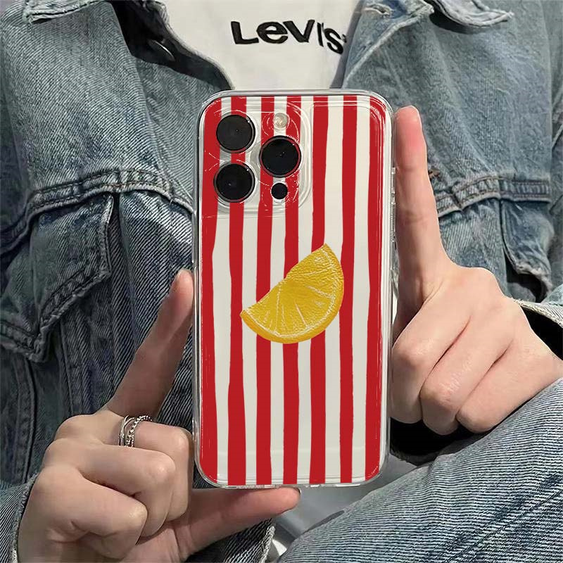 Lemon Red Pink Blue Stripe Des - Phone Cases Red recension och pris
