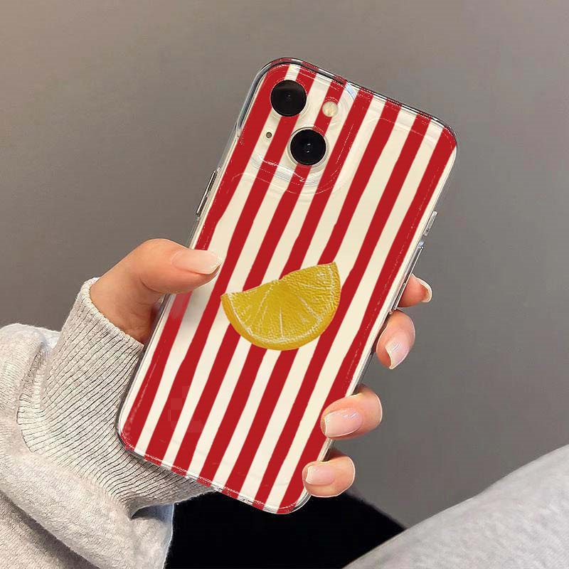 Lemon Red Pink Blue Stripe Des - Phone Cases Red recension och pris