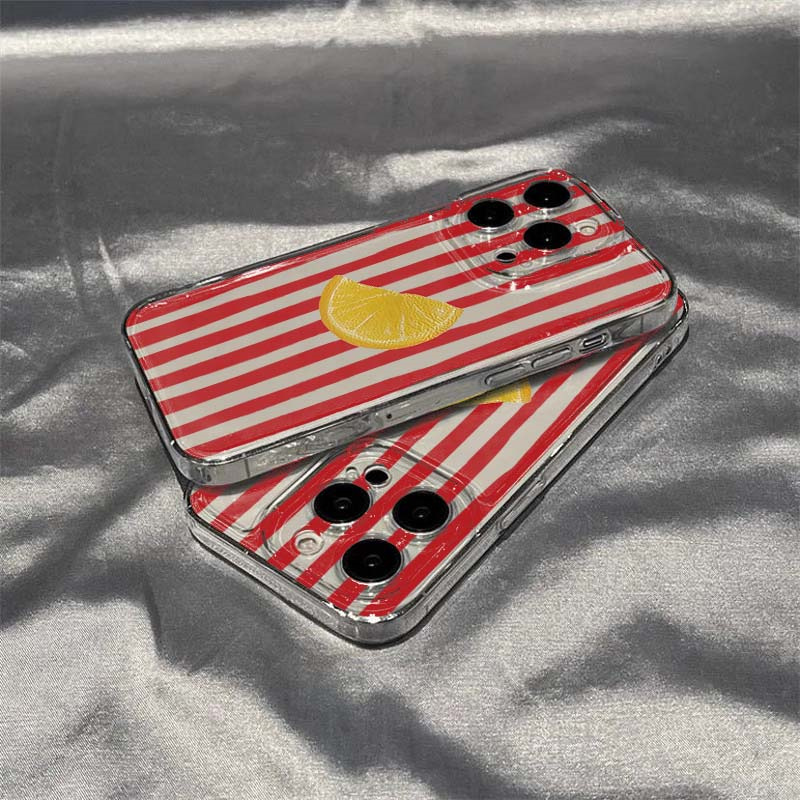 Lemon Red Pink Blue Stripe Des - Phone Cases Red recension och pris