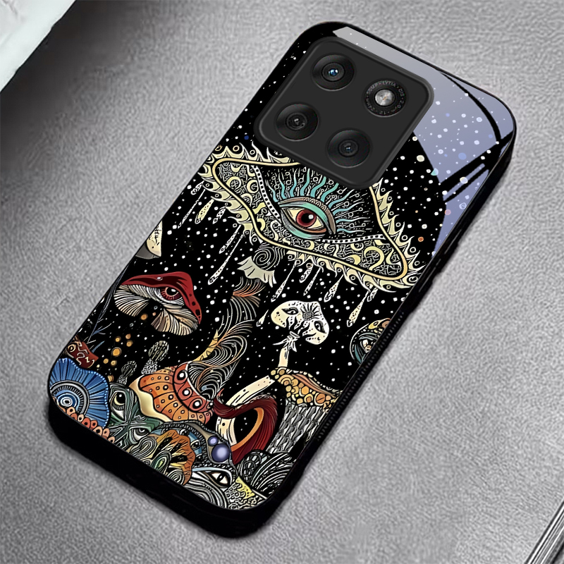 Magic Mushrooms Art Black Glas - Phone Cases Motorola recension och pris