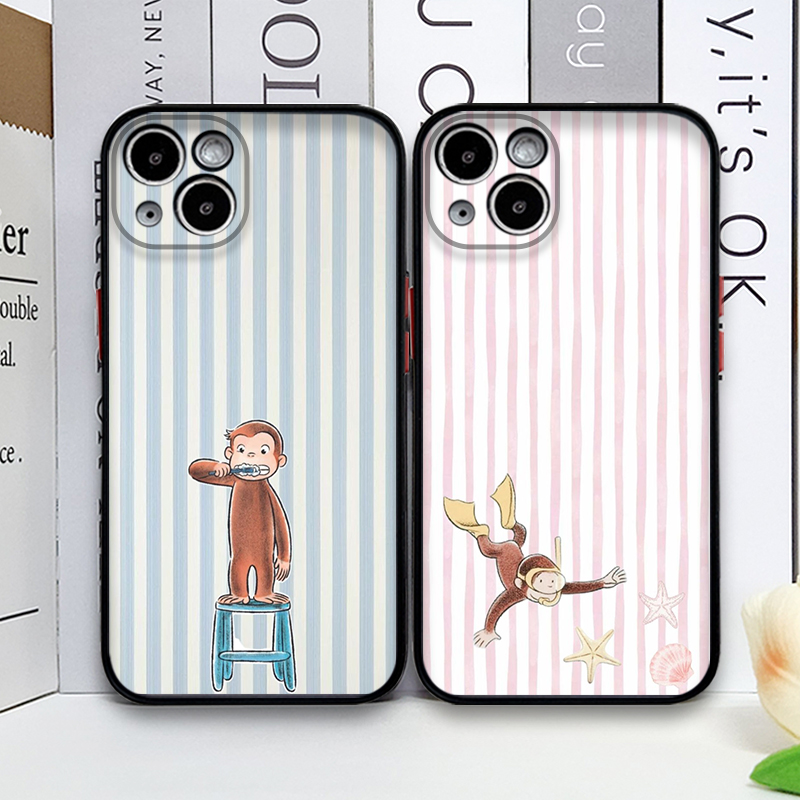 Cartoon Striped Monkey Holding - Phone Cases Y2K recension och pris